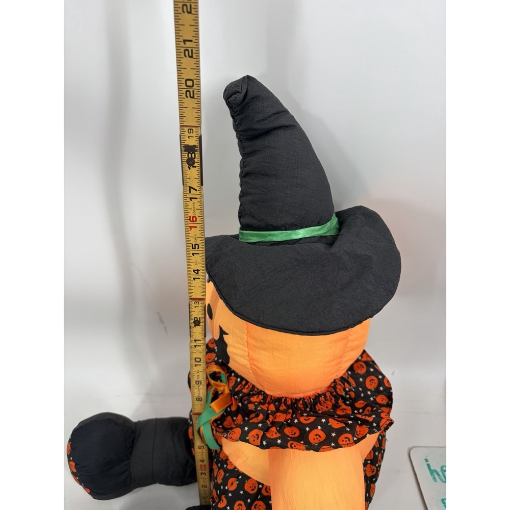VTG Dan Dee Nylon Puffalump Style Halloween Pumpkin Witch 26" Plush - Picture 5 of 7